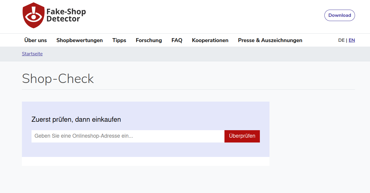 Fake-Shop Detector Shop-Check